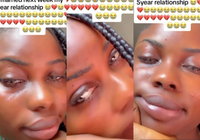 Lady cries bitterly as her boyfriend of 5 years is set to marry another woman next week