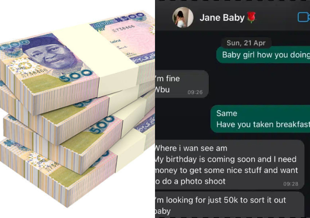 Man shares how lady slams him for failing to give her ‘just N50K’ for birthday photoshoot