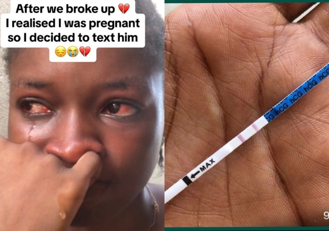 Lady cries bitterly as ex-boyfriend denies responsibility for pregnancy