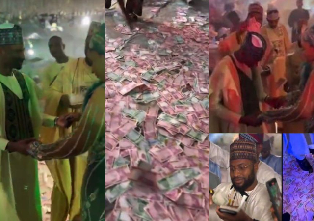 Naira Abuse: Nigerian man triple dares EFCC to arrest guests at Arewa wedding who were seen spraying millions of Naira