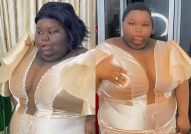 "When they tell you confidence is everything!"- Chubby lady shows off lovely dress and makeup, netizens advise her