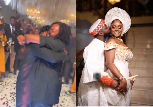 Excited Davido Jumps Repeatedly as Olamide Performs at His Wedding