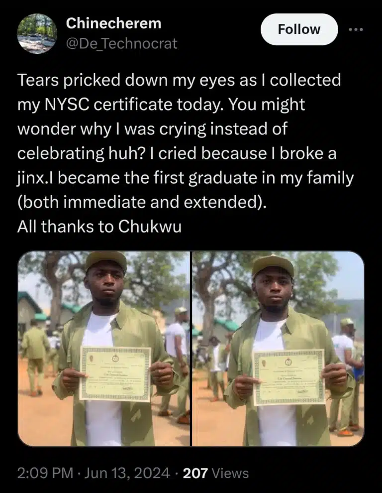 Man, Shades Tears Of Joy As He Breaks Jinx, Becomes First Graduate In His Family
