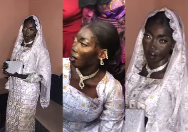 “E no go better for the makeup Artist” - Bride sparks buzz with her heavy makeup in viral wedding video