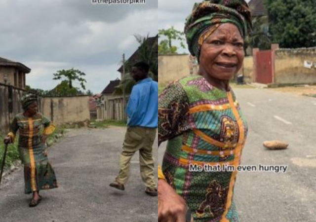 Actress Iya Gbonkan turns Erekere into a yam after partaking on the "Gwo Gwo Gwo Ngwo" viral dance 