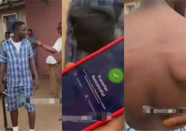 Man sparks reactions as he receives 20 lashes of cane for N100K on movie set