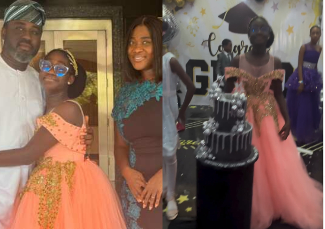 “Secondary School Next” – Mercy Johnson overjoyed as her 1st daughter graduates from primary