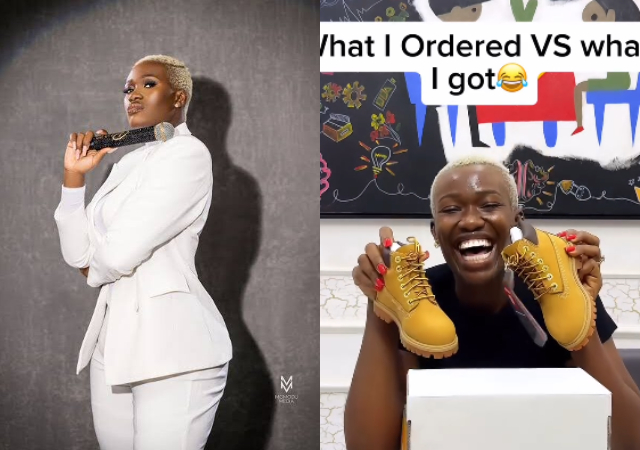 "E land Abi e nor land?" - Reactions as Warri Pikin reveals Timberland shoe she ordered vs what she got