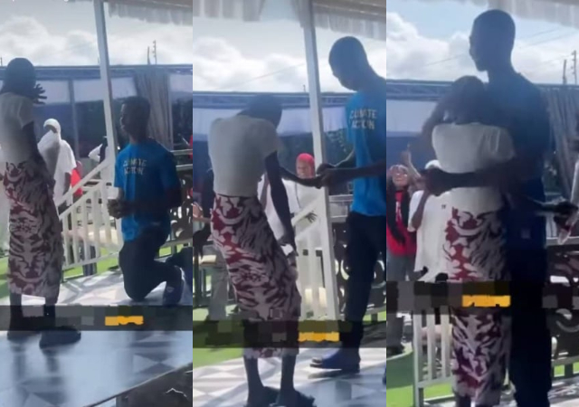 “This one think say marriage na 5k” - Young boy sparks reactions as he proposes to his teenage lover