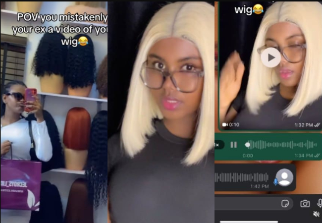 Lady Show How Her Ex-Boyfriend Reacted After She Sent Him Video of N200K Wig She Bought