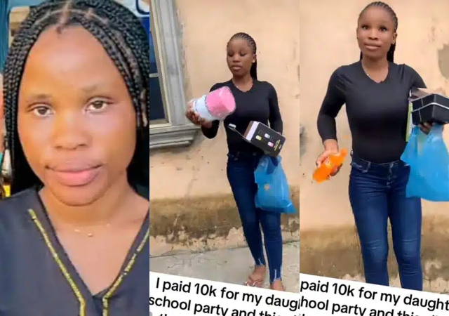 Nigerian mom cries out as school gifts daughter presents worth ₦2k, small rice at graduation party despite paying ₦10k