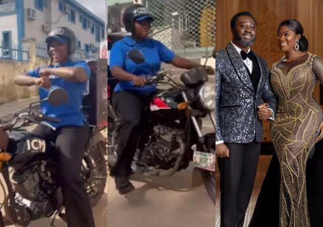 Actress Mercy Johnson shares husband’s reaction to her after seeing her riding motorcycle for the first time