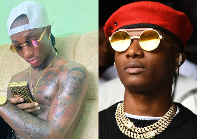 “He’s my idol” – Singer Amb Blinkz honors Wizkid by getting a tattoo of him