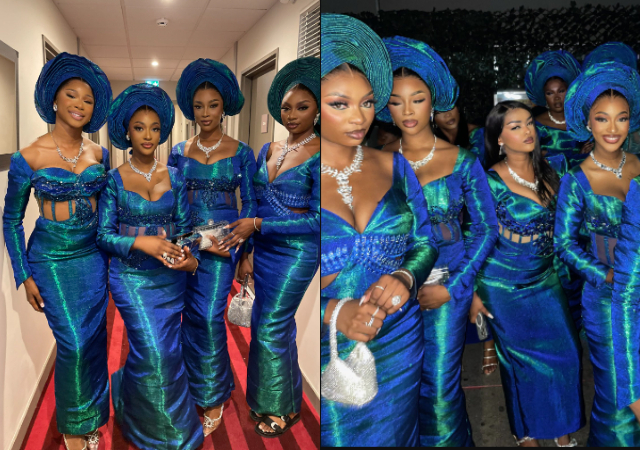 Asoebi ladies showcase stunning outfits and accessories, earning praise from netizens