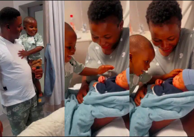 Little boy overjoyed as he finally becomes a big brother, video goes viral