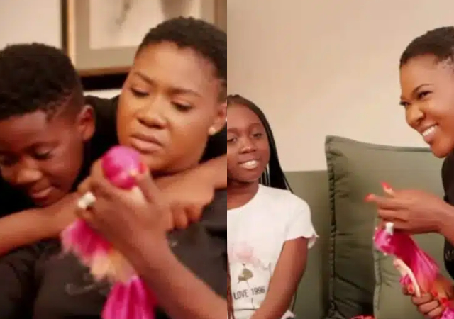 Actress Mercy Johnson & kids perform rap song as she marks her 40th birthday