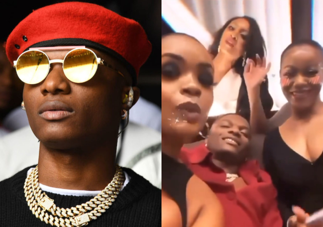 "Wizkid & Osas get wetin dem never tell us" - Wizkid sparks buzz after being seen with 3 ladies in a room