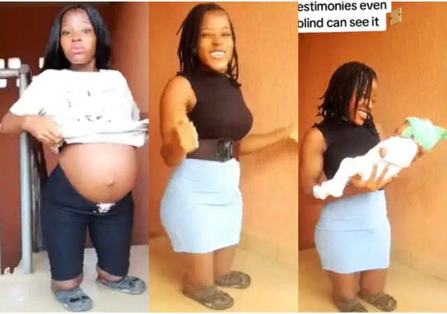 Nigerian lady jubilates as she welcomes healthy baby despite being physically challenged