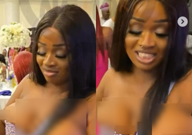 "Na sugar daddy them dey find" - Reactions as lady rocks revealing outfit to event