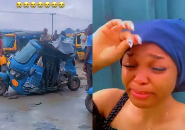 Lady shed tears of joy after escaping a tragic accident