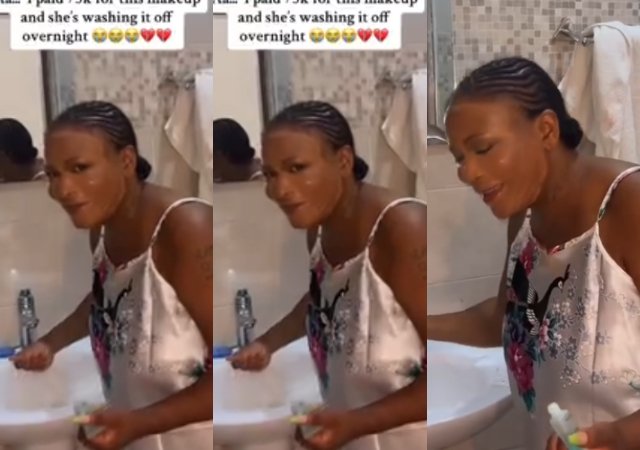 "I Thought You'd Carry it For 1 Week" - Nigerian man laments as wife washes off N75K makeup he paid for