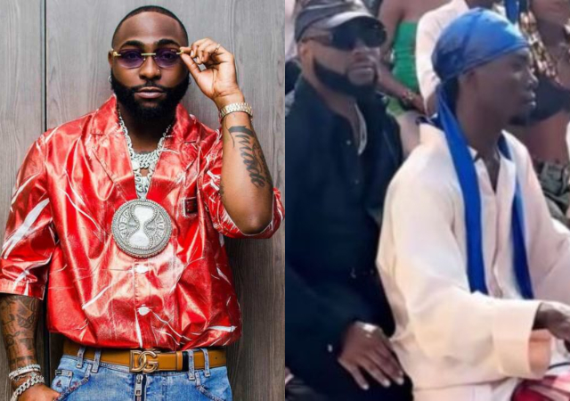 Fans reacts as they spots singer Davido on a public bike