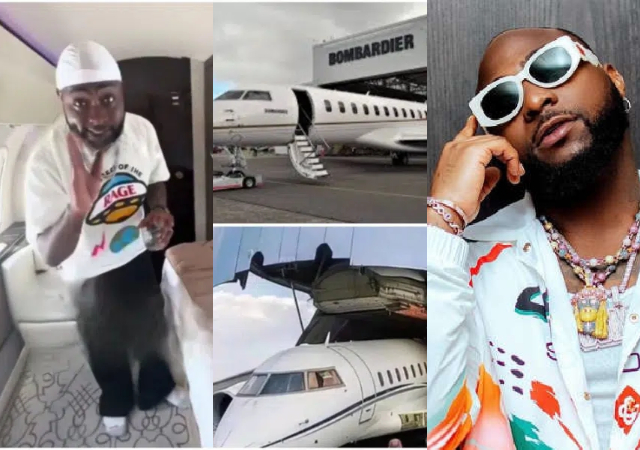 Singer Davido giving a personal tour of his sleek billion-naira jet