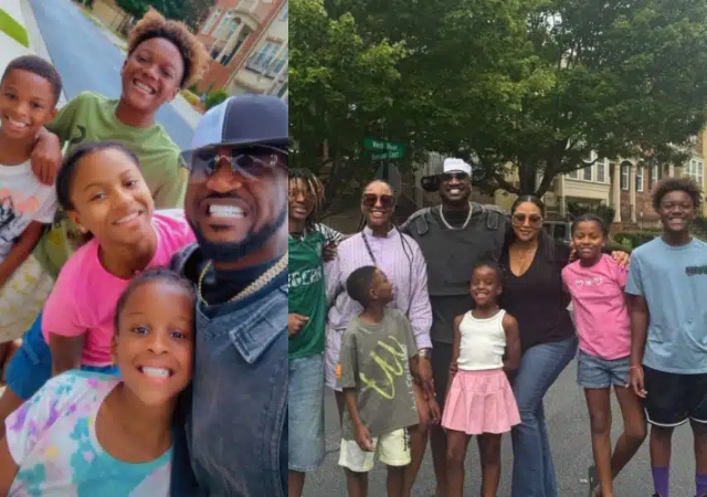 Peter Okoye shares pictures of his family alongside the family of his twin brother, Paul amid ongoing dispute