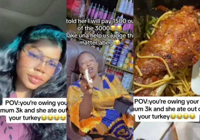 "Business woman" - Netizens reacts as mother steals daughter’s turkey over ₦3k debt