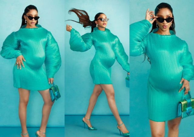 Actress Adesua Etomi rocks her baby bump with stunning photos 