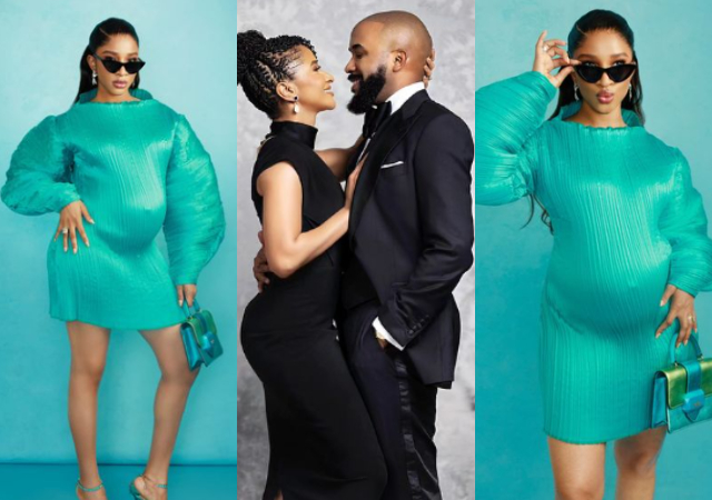 “You’re humbling pregnancy” – Singer, Banky W hails wife, Adesua as she dazzles in her maternity shoot