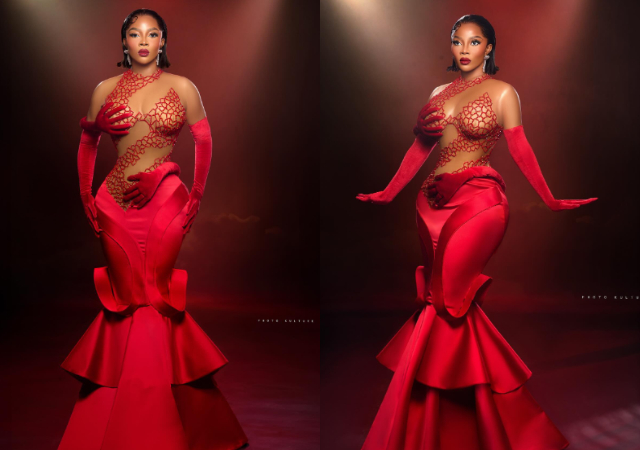 Toke Makinwa dazzles in red outfits for BBNaija grand finale