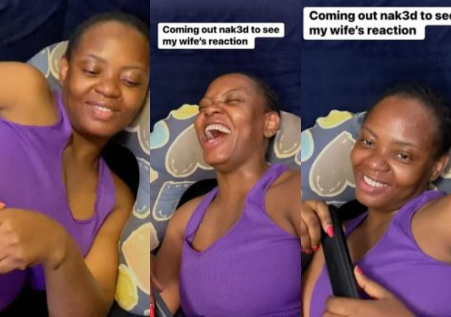 Nigerian man shares wife's reaction after coming out of the bathroom unclad