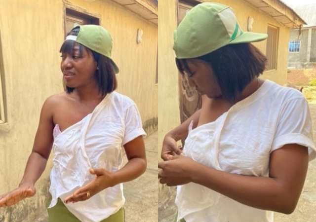 Female corper cries out as teacher allegedly assault her for ‘not greeting properly’