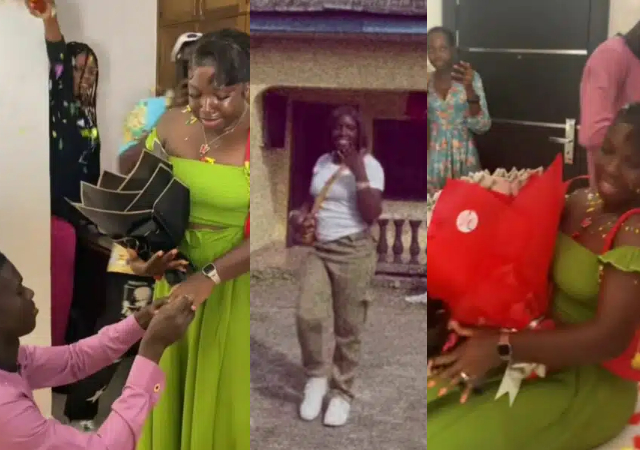 Lady over the moon as she gets engaged to soldier she met at NYSC camp