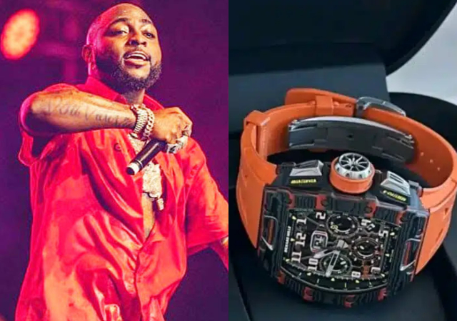 Davido shows off his new $500,000 Richard Mille watch