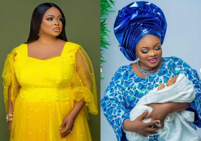 Dayo Amusa marks one month of motherhood