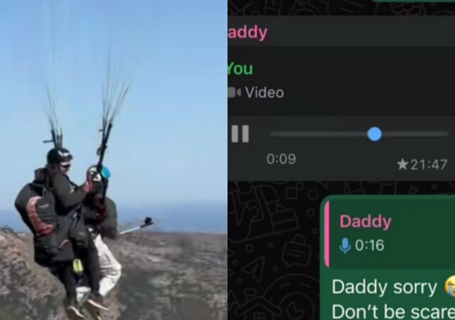 Lady shares her dad’s funny response to her paragliding video