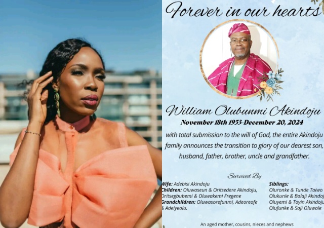 Beloved Nollywood Star Lala Akindoju Bids Farewell to Cherished Father as Entertainment Industry Mourns