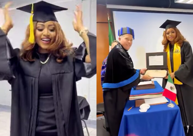 Regina Daniels celebrates as she bags Bachelor’s degree in Psychology