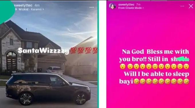 Wizkid Gifts Sister Luxury Range Rover in Christmas Surprise