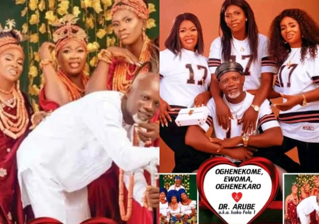 Musician Isoko Fela marries three wives in one day