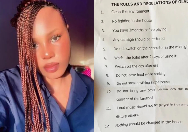 "Do not switch on the generator in the midnight" - Nigerian lady shares landlord’s outlined rules