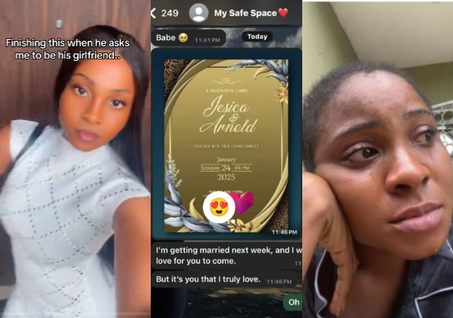 “Who Dey sell audacity give these men" - Lady Cries bitterly after boyfriend sends her invitation card to his wedding