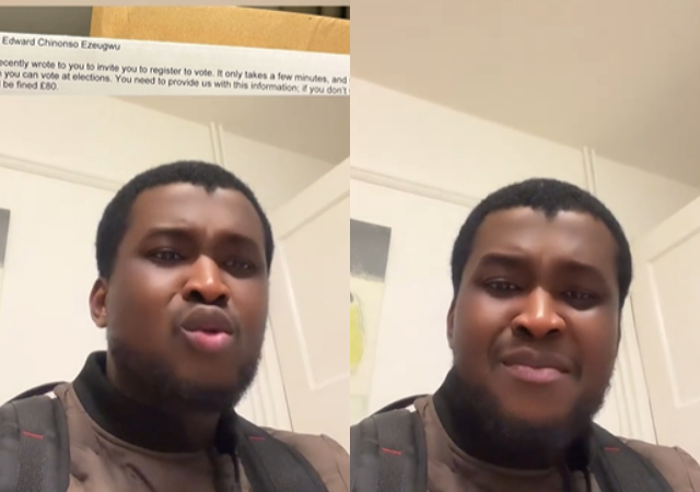 Abroad-based Nigerian man cries out after UK government instructs him to register to vote or face £80 fine