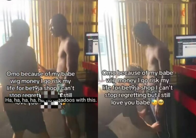 Nigerian man gets stripped at Bet9ja shop after placing ₦5k bet without money