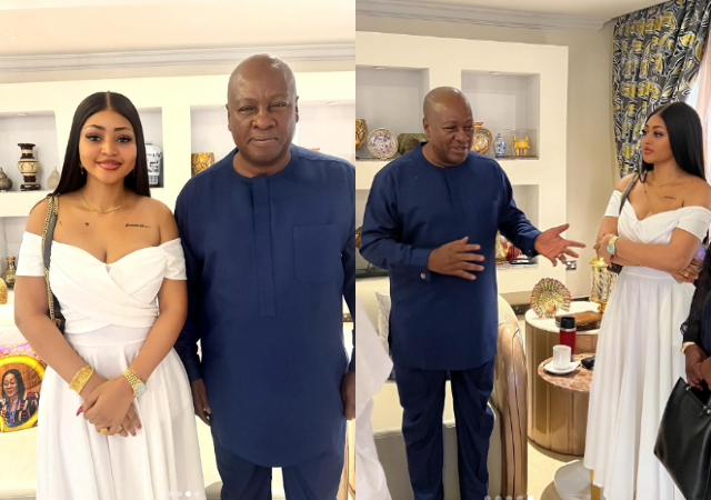 Actress Regina Daniels shares moment with Ghana’s new President