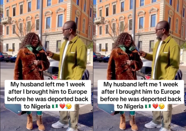 Abroad-based Nigerian lady shares how husband left her 1 week after she brought him to Europe