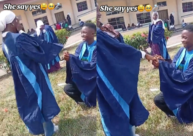 Fresh student pops the question to his girlfriend during matriculation ceremony