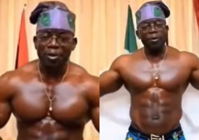 Tinubu's AI video, abdominal muscles with chisels and huge muscle spread